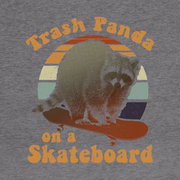 Trash panda on a Skateboard retro by GriffGraphics